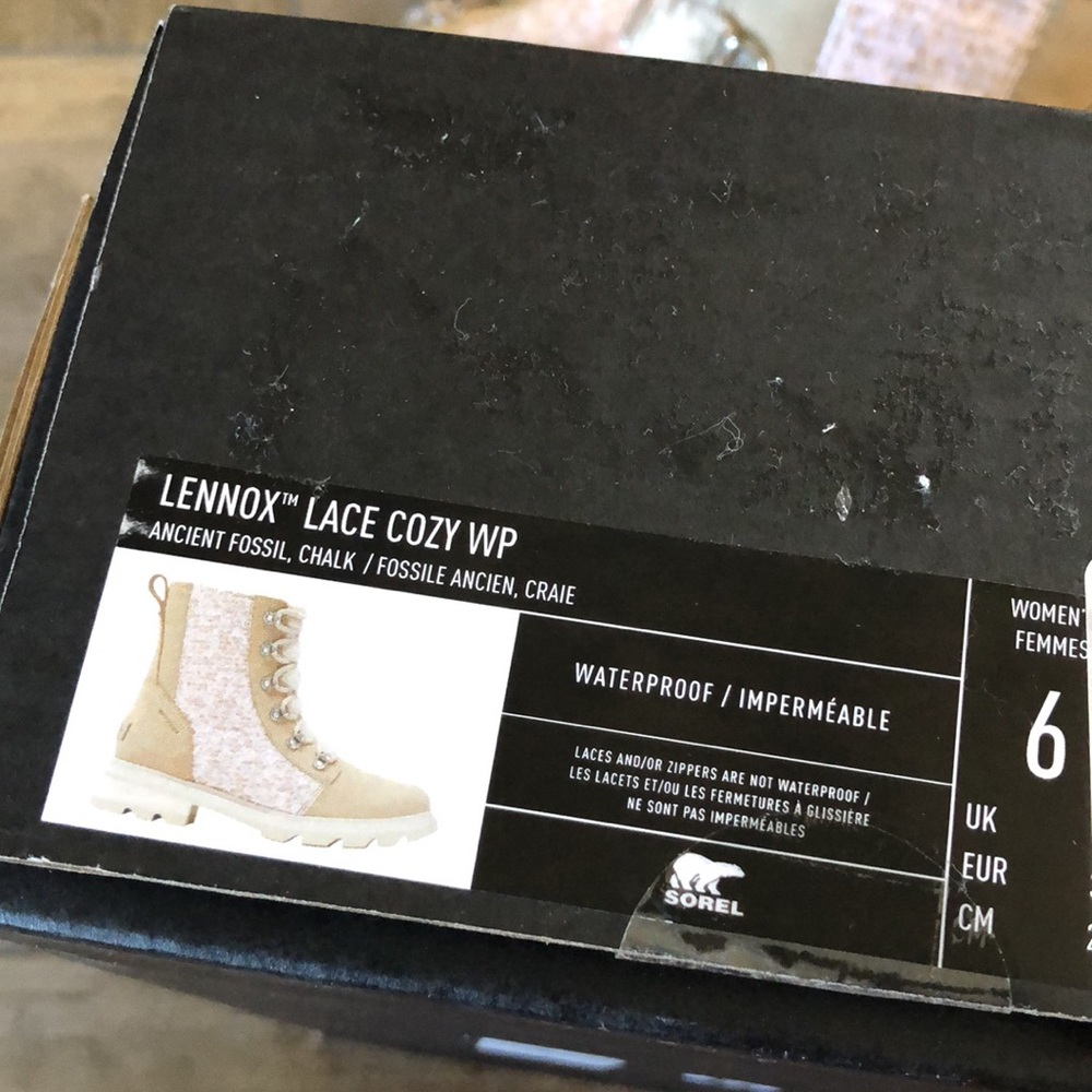 Sorel Lennox Lace Cozy Boots Ancient Fossil Women’s Size 6 NWT - Picture 8 of 9
